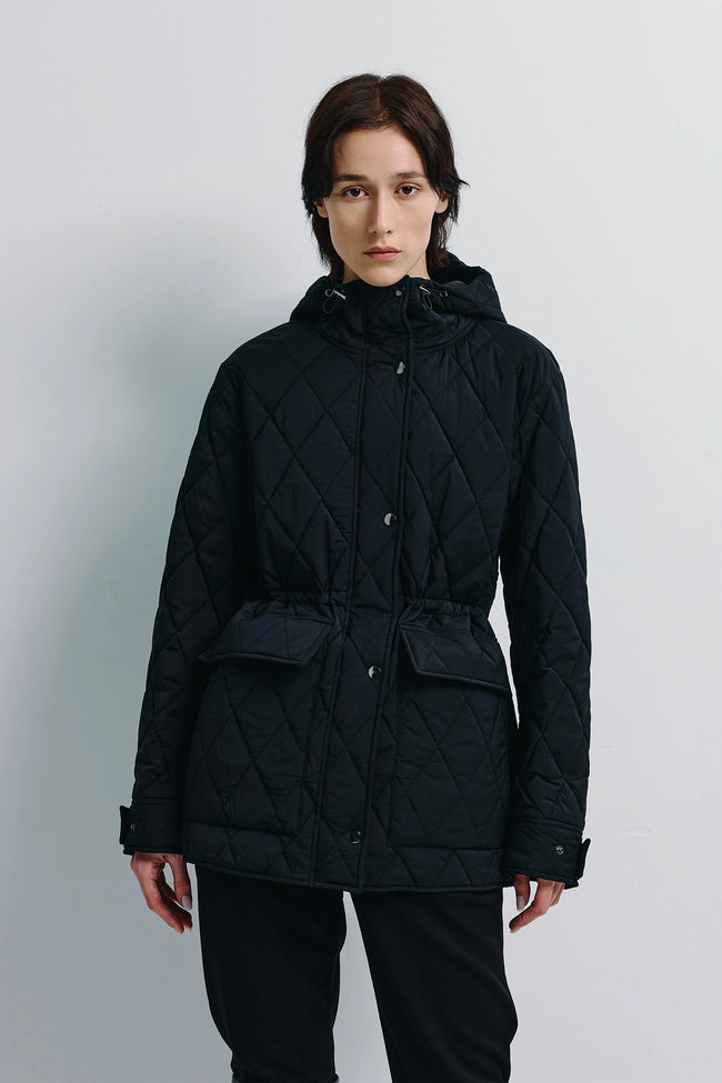 Donnes Quilted Hoody Jacket Black