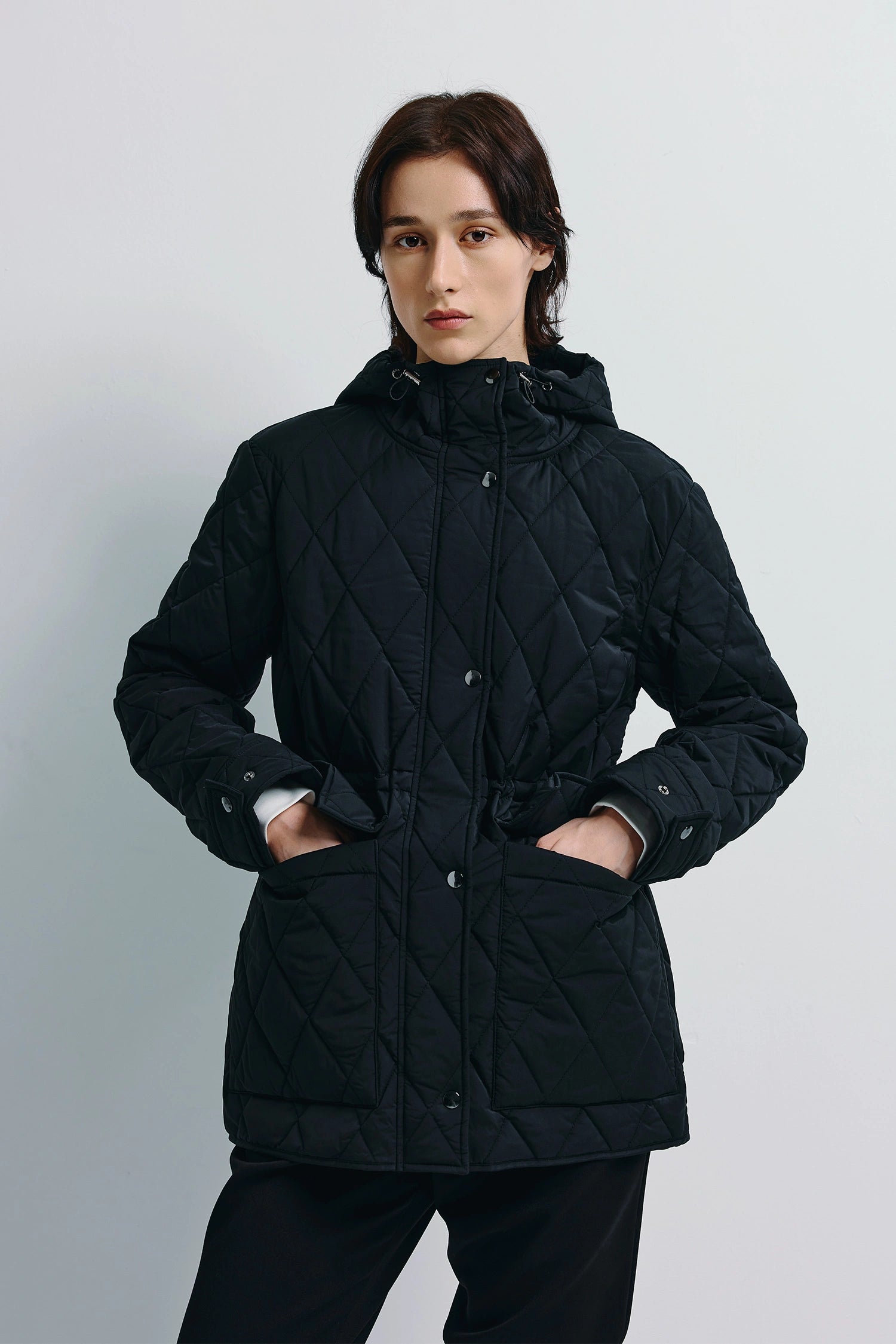 Donnes Quilted Hoody Jacket Black