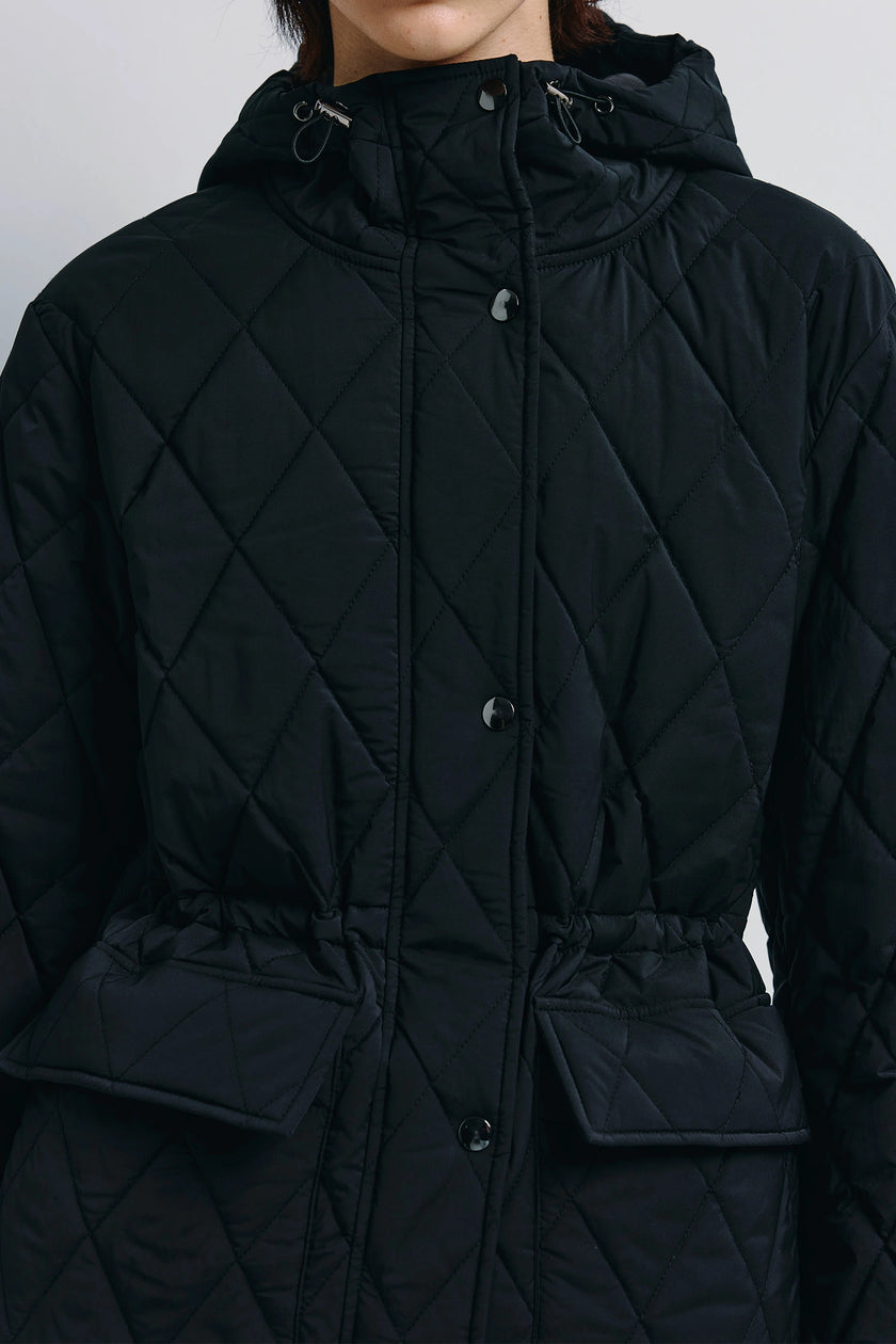 Donnes Quilted Hoody Jacket Black