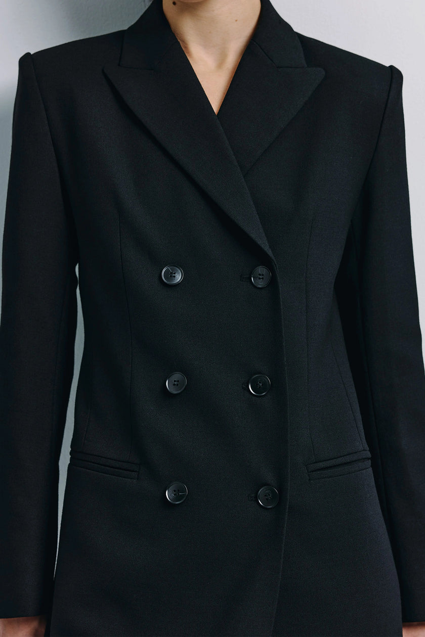 Lorde Double Breast Wool Coat Black