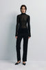 Kaya Ribbed Sheer Sweater Black