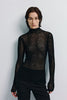 Kaya Ribbed Sheer Sweater Black