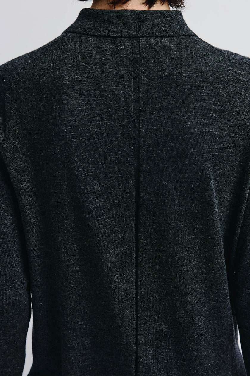 Verna Collared Button Up Sweater Charcoal