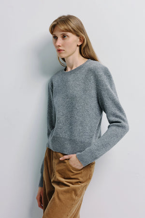 Lenore Crewneck Pullover Sweater H.Grey