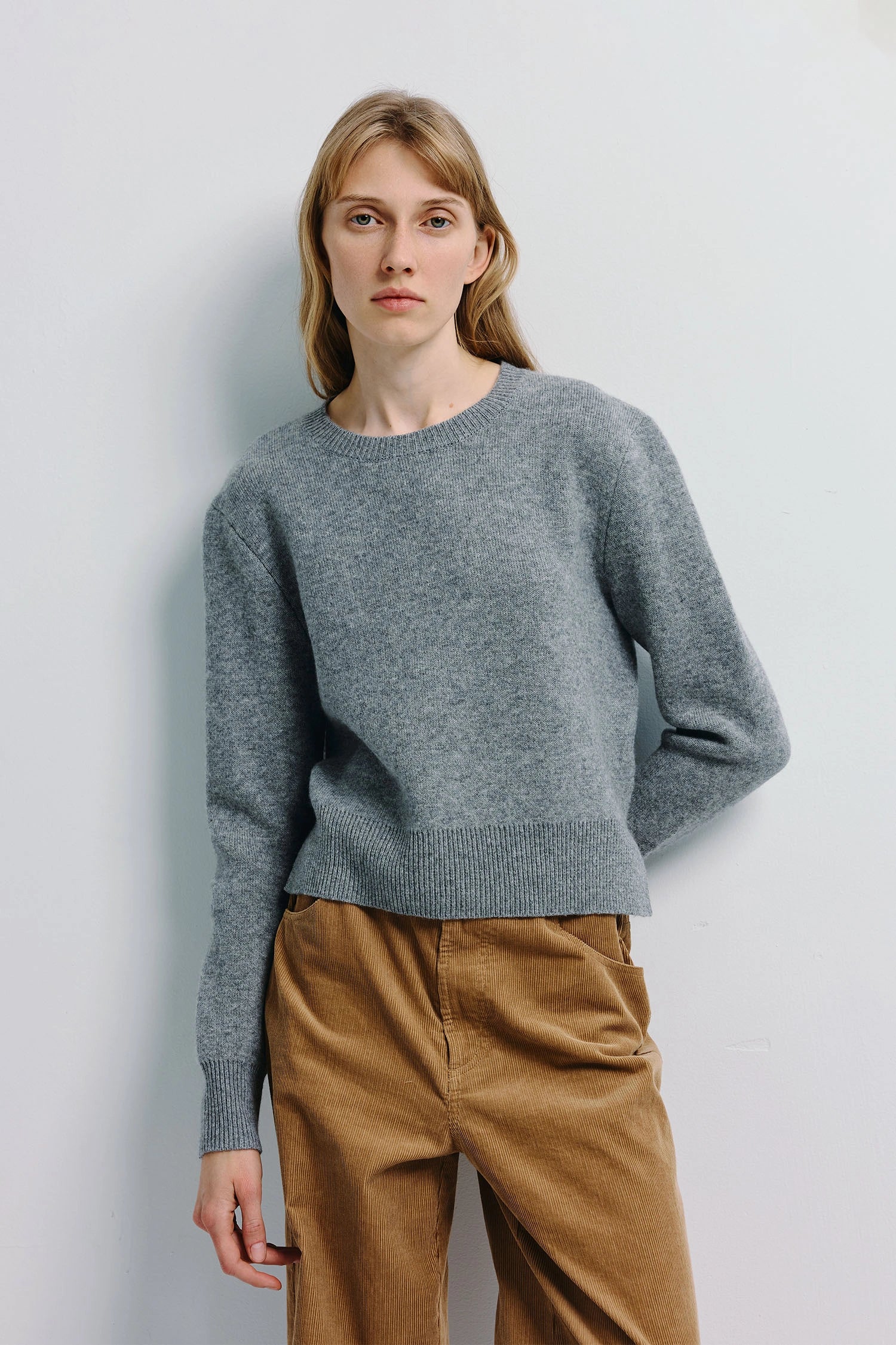 Lenore Crewneck Pullover Sweater H.Grey