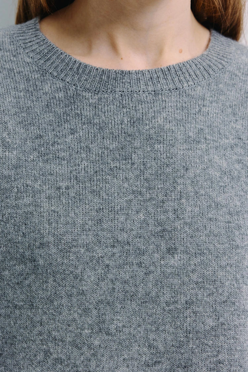 Lenore Crewneck Pullover Sweater H.Grey