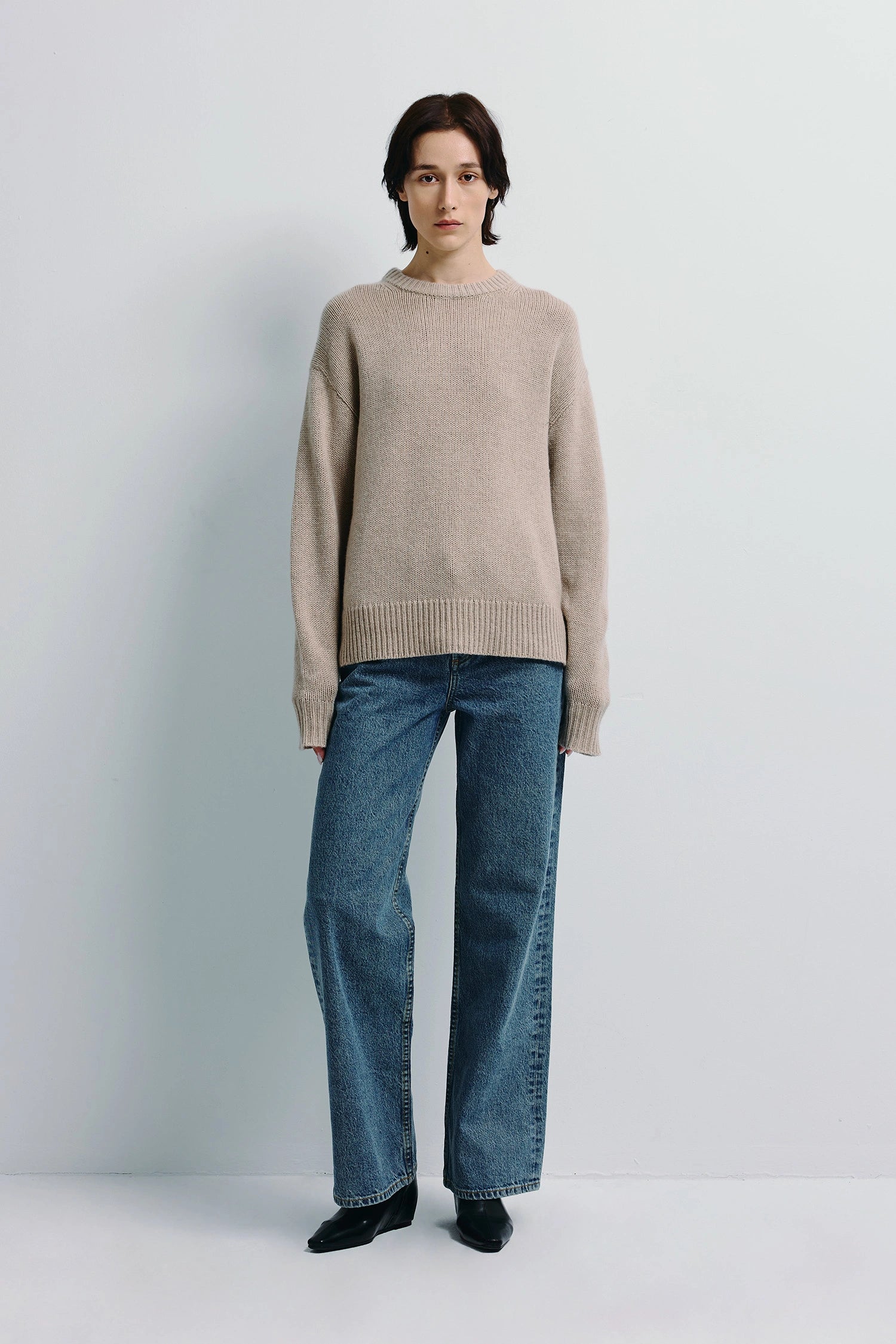 Gil Crewneck Oversized Sweater Taupe