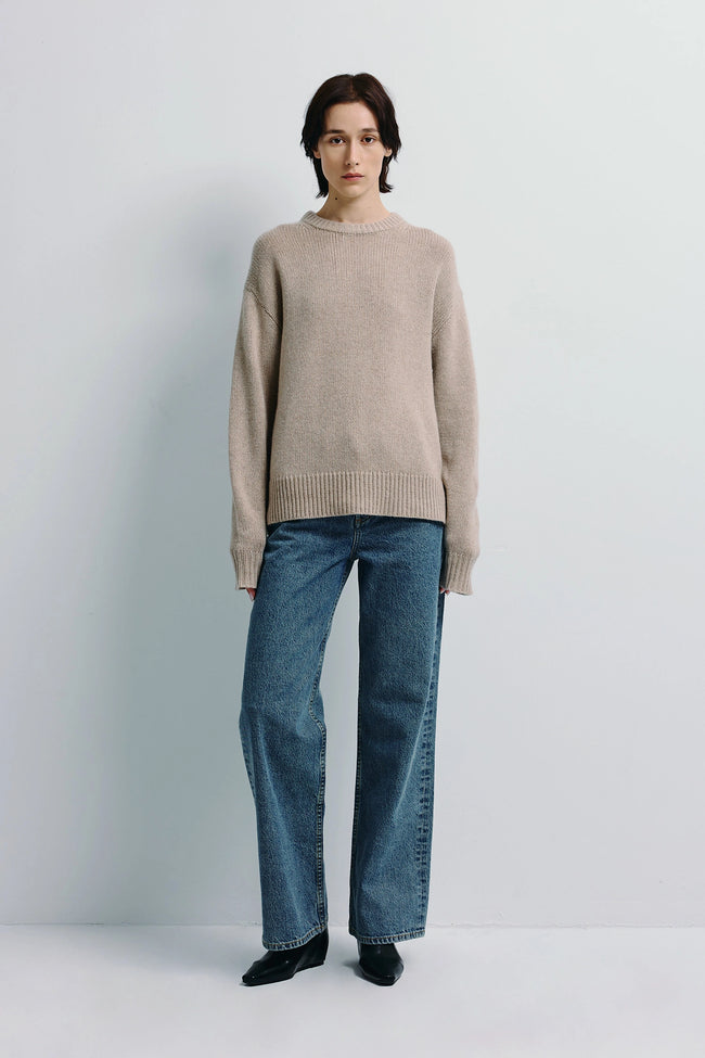 Gil Crewneck Oversized Sweater Taupe