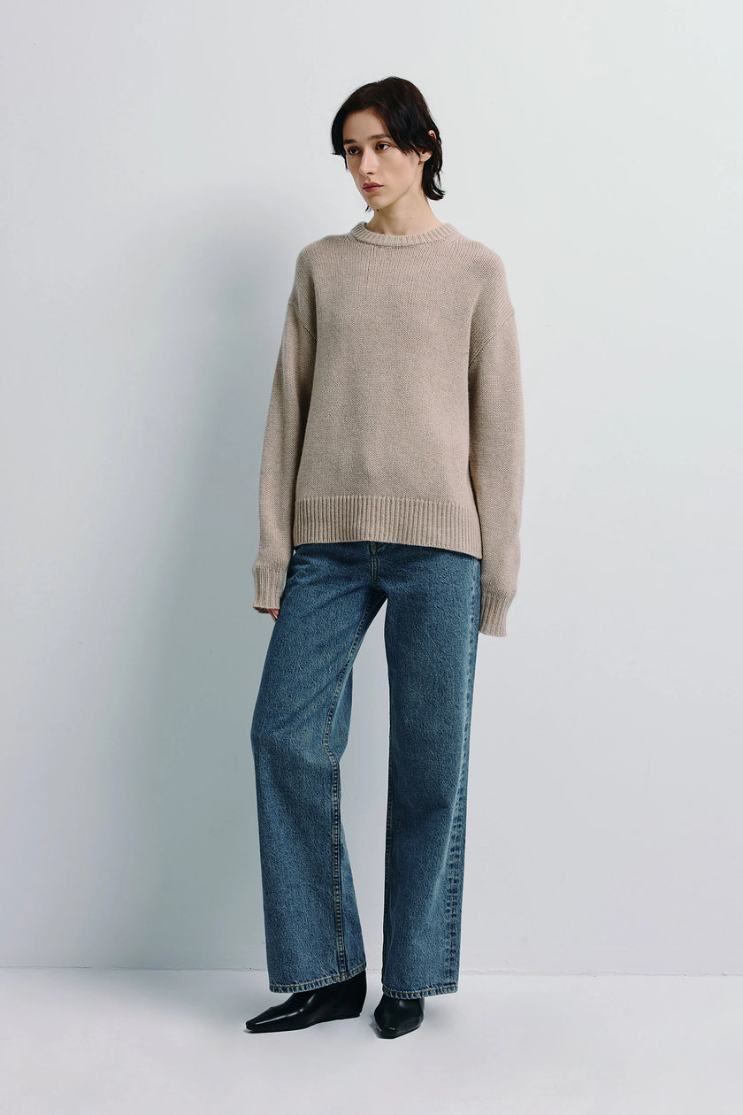 Gil Crewneck Oversized Sweater Taupe
