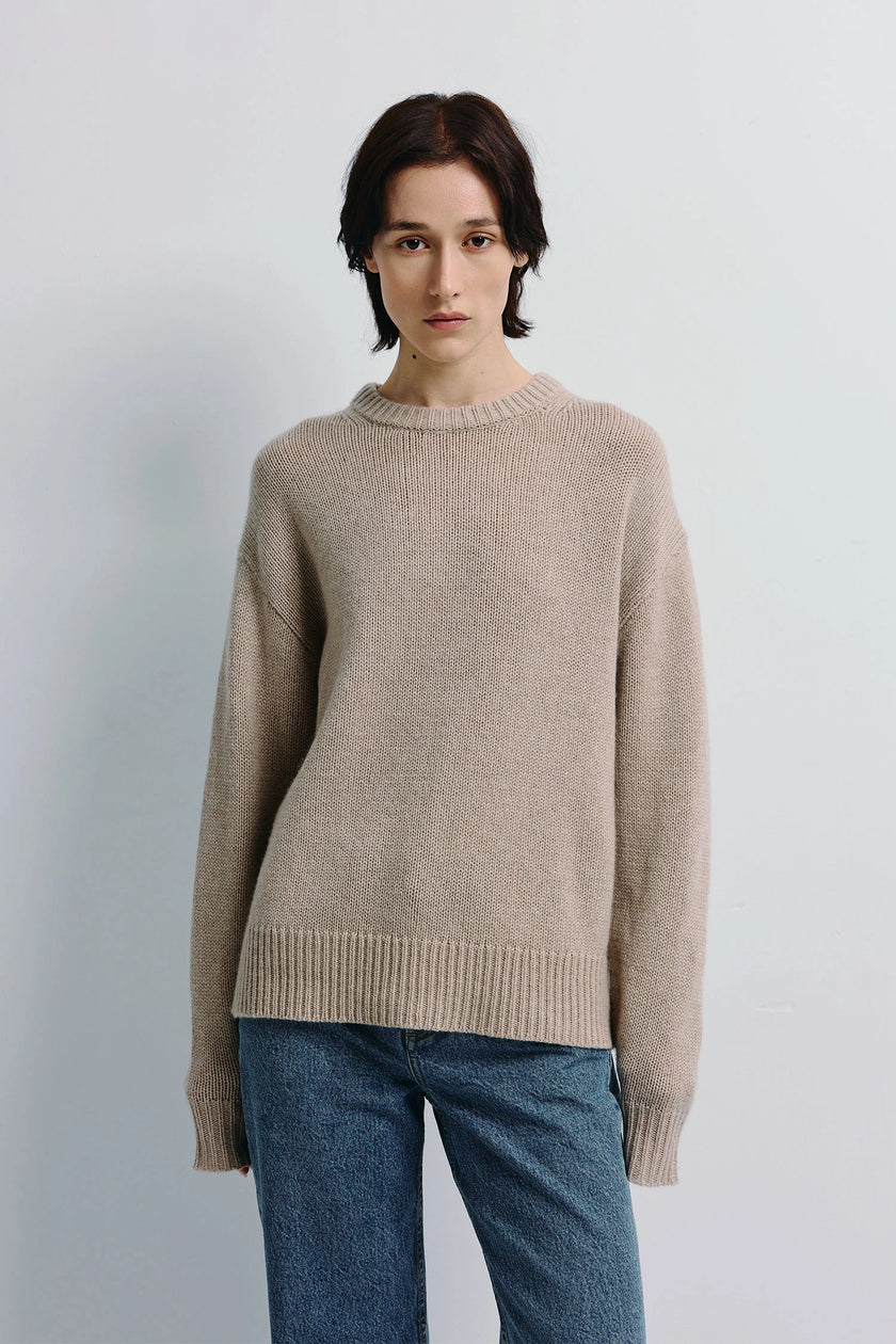 Gil Crewneck Oversized Sweater Taupe