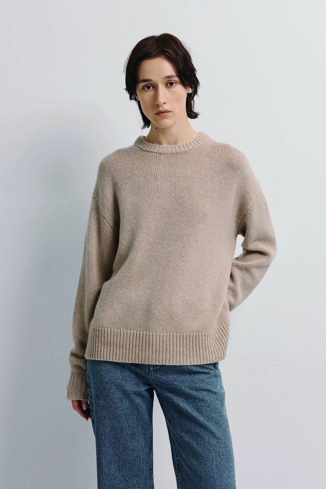 Gil Crewneck Oversized Sweater Taupe