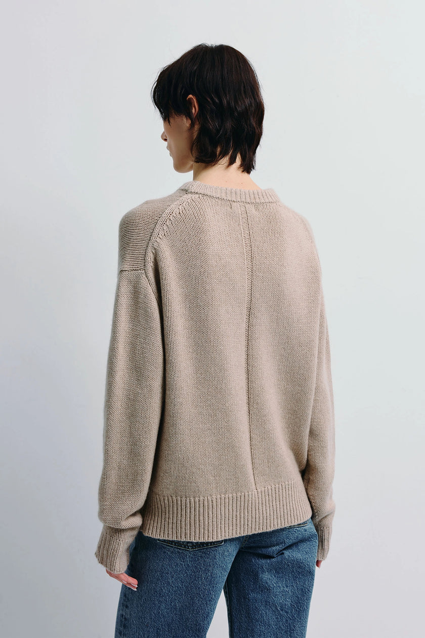 Gil Crewneck Oversized Sweater Taupe
