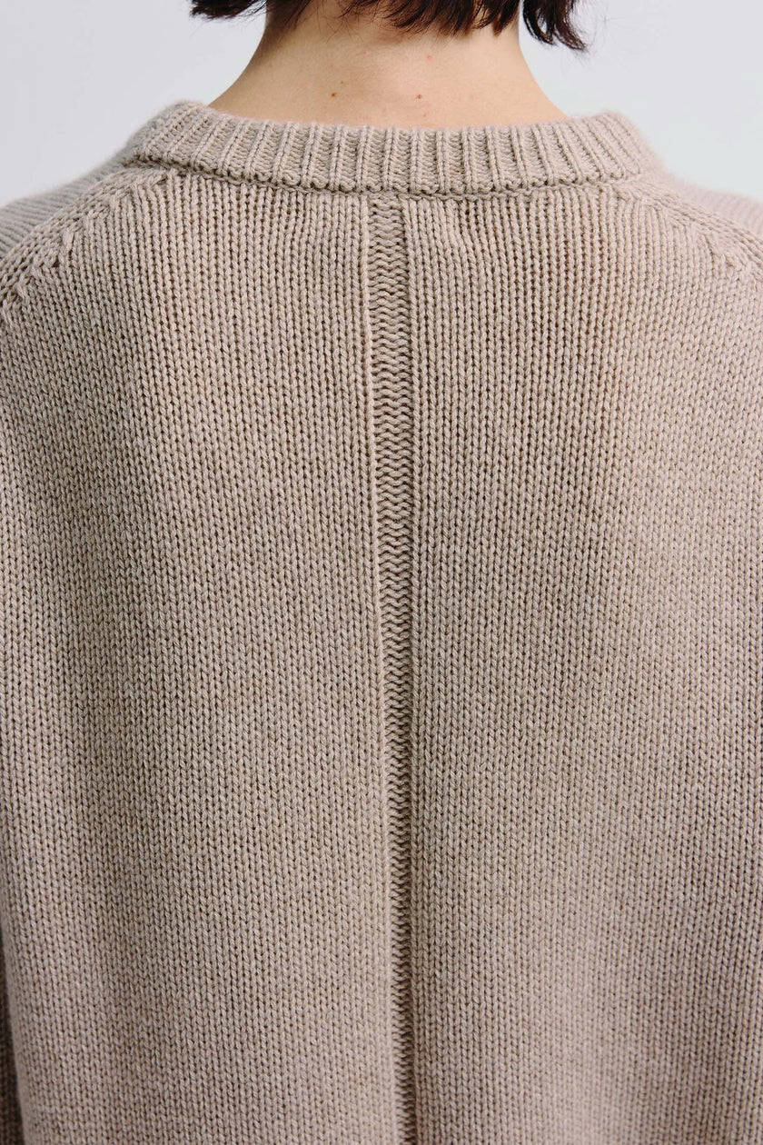 Gil Crewneck Oversized Sweater Taupe