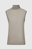 Lilou Sleeveless Turtleneck Top Camel