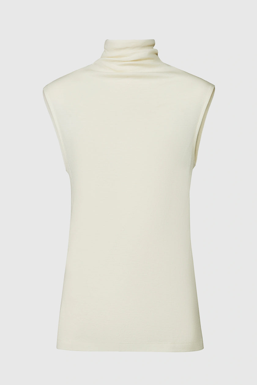 Lilou Sleeveless Turtleneck Top Creme