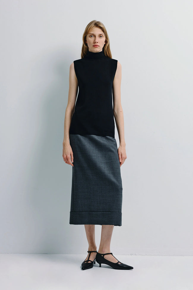 Lilou Sleeveless Turtleneck Top Black