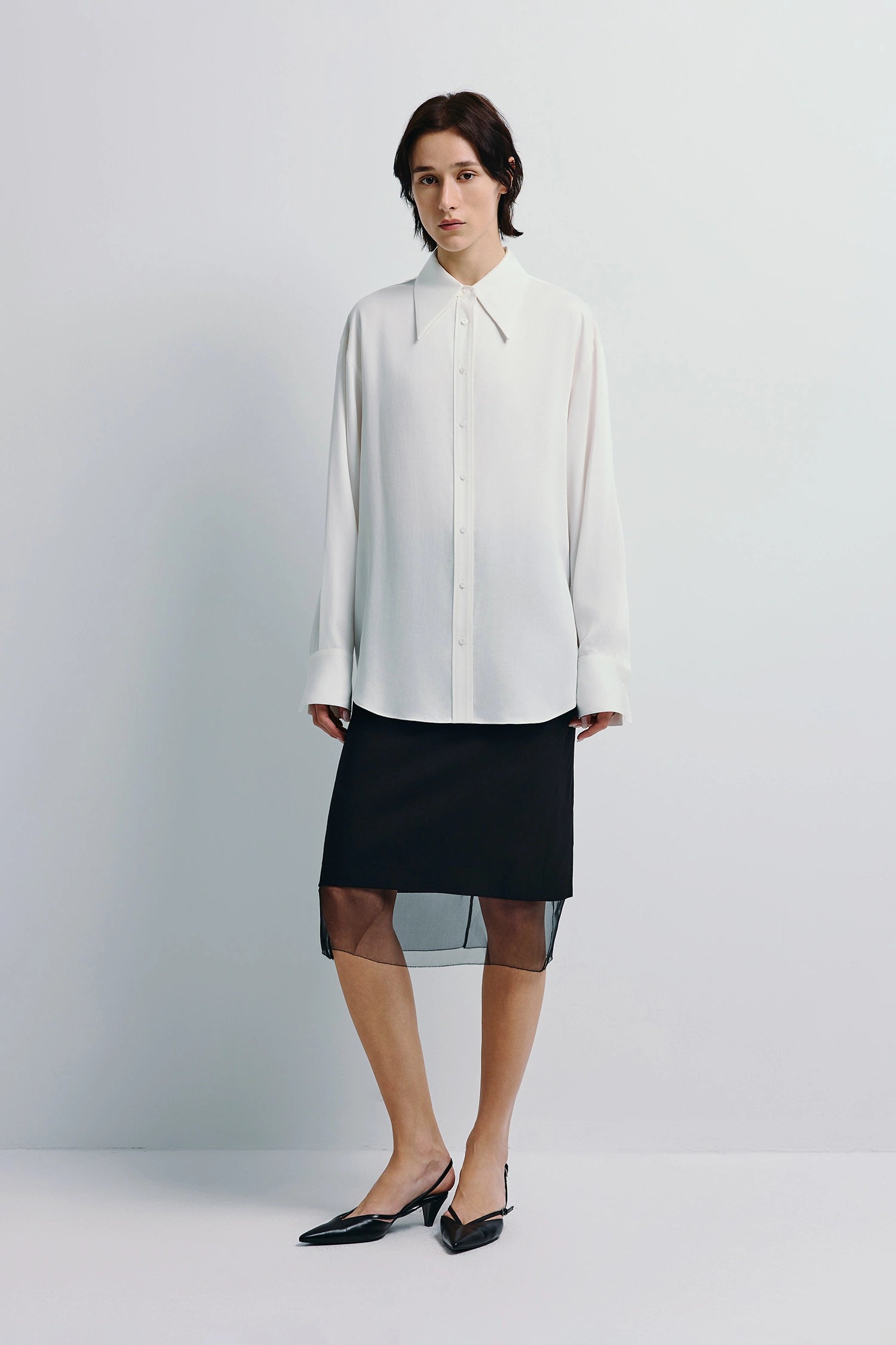 Darrion Pointy Collared Shirt White