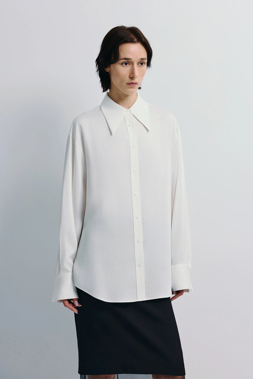 Darrion Pointy Collared Shirt White