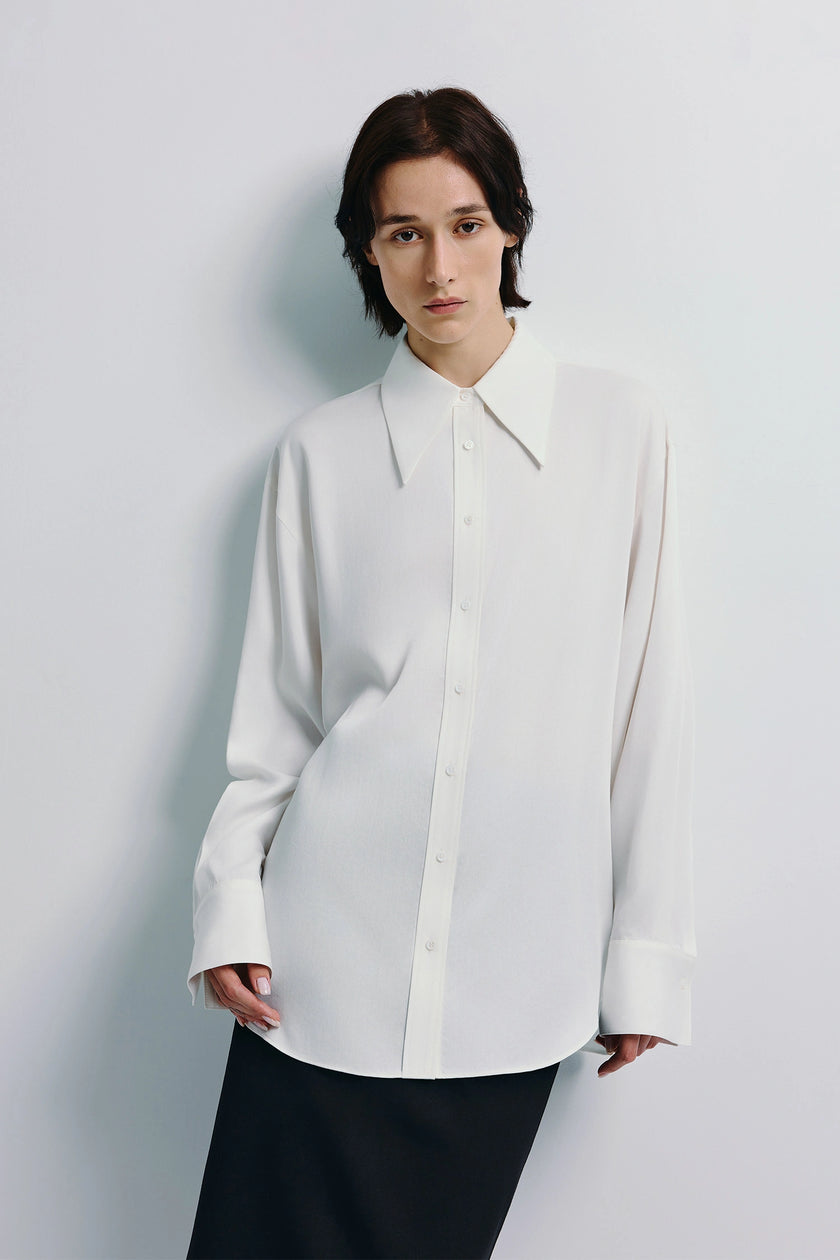 Darrion Pointy Collared Shirt White