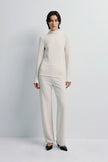 Morgane High Neck Knit Top Creme