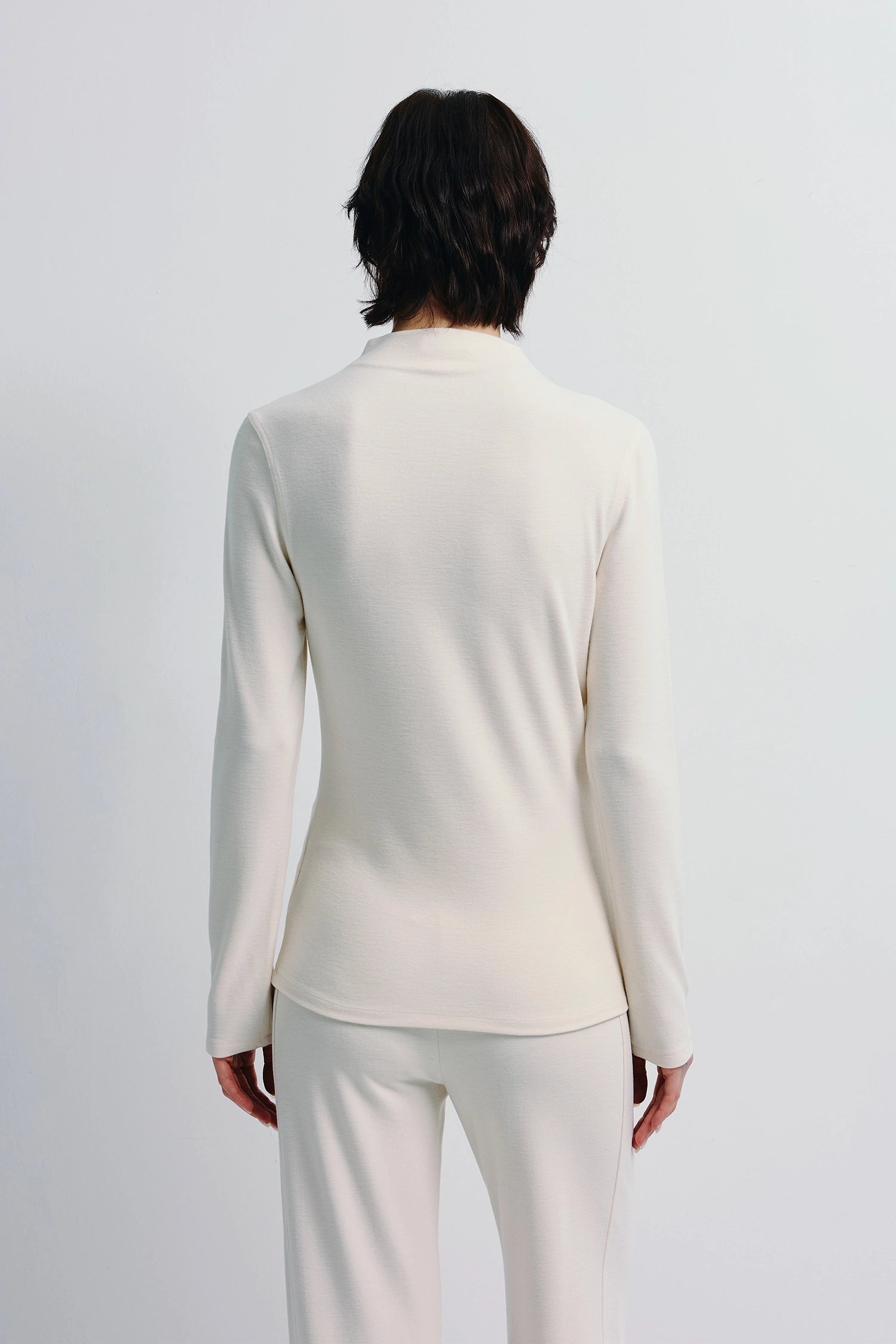 Morgane High Neck Knit Top Creme
