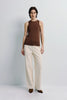 Béri High Neck Tank Top Brown