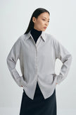 Benji Striped Shirt Taupe Grey