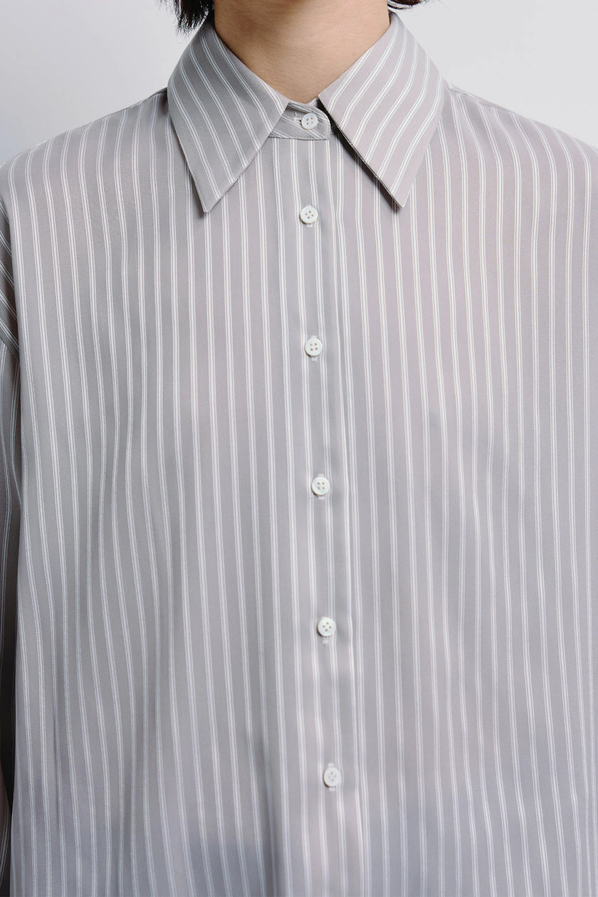 Benji Striped Shirt Taupe Grey