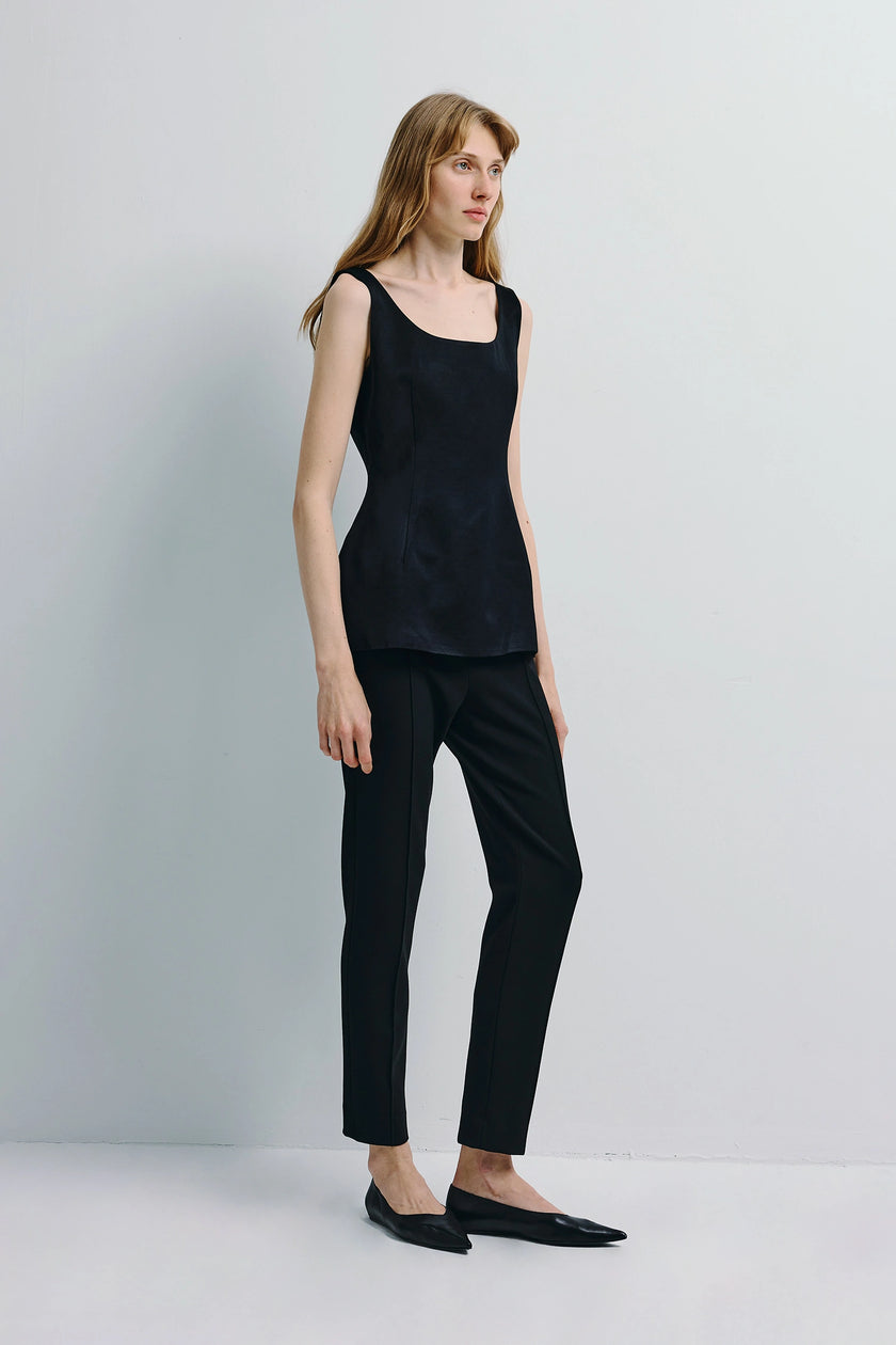 Corinna Peplum Top Black