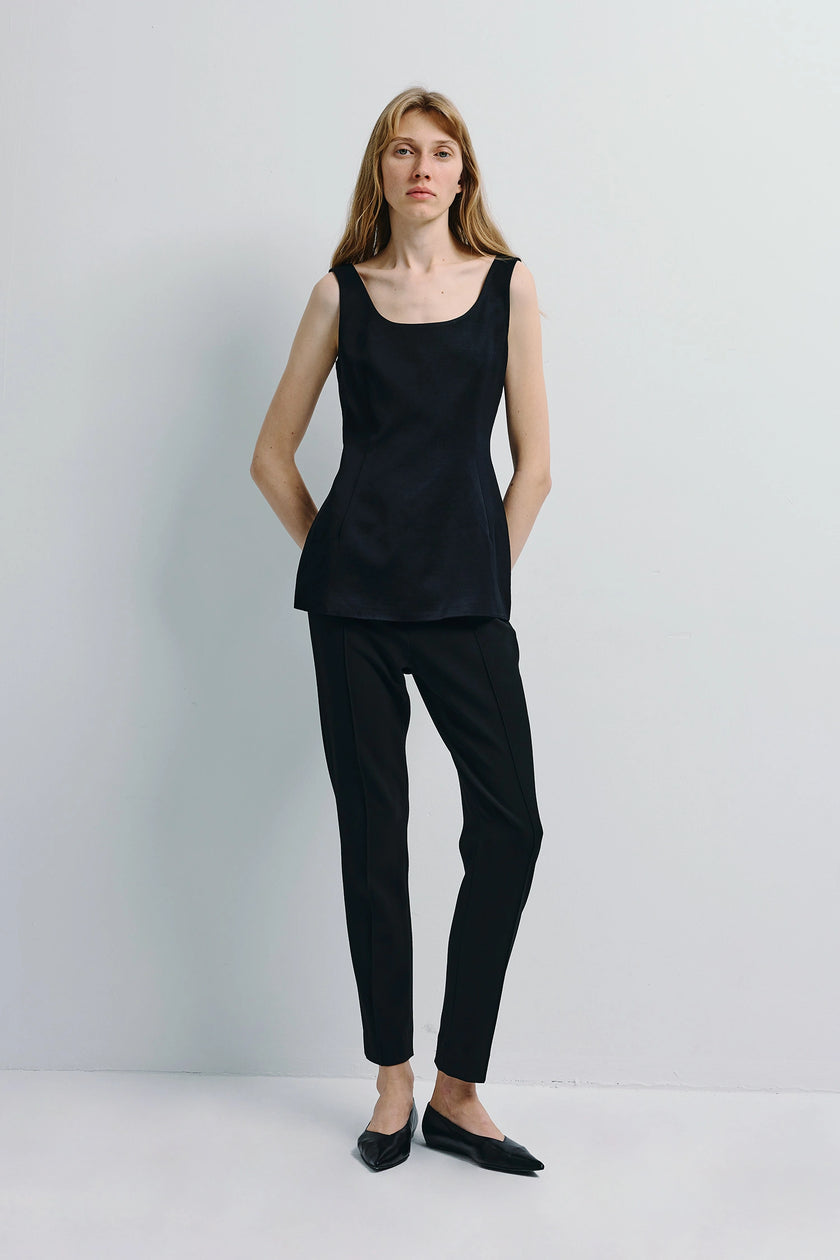 Corinna Peplum Top Black