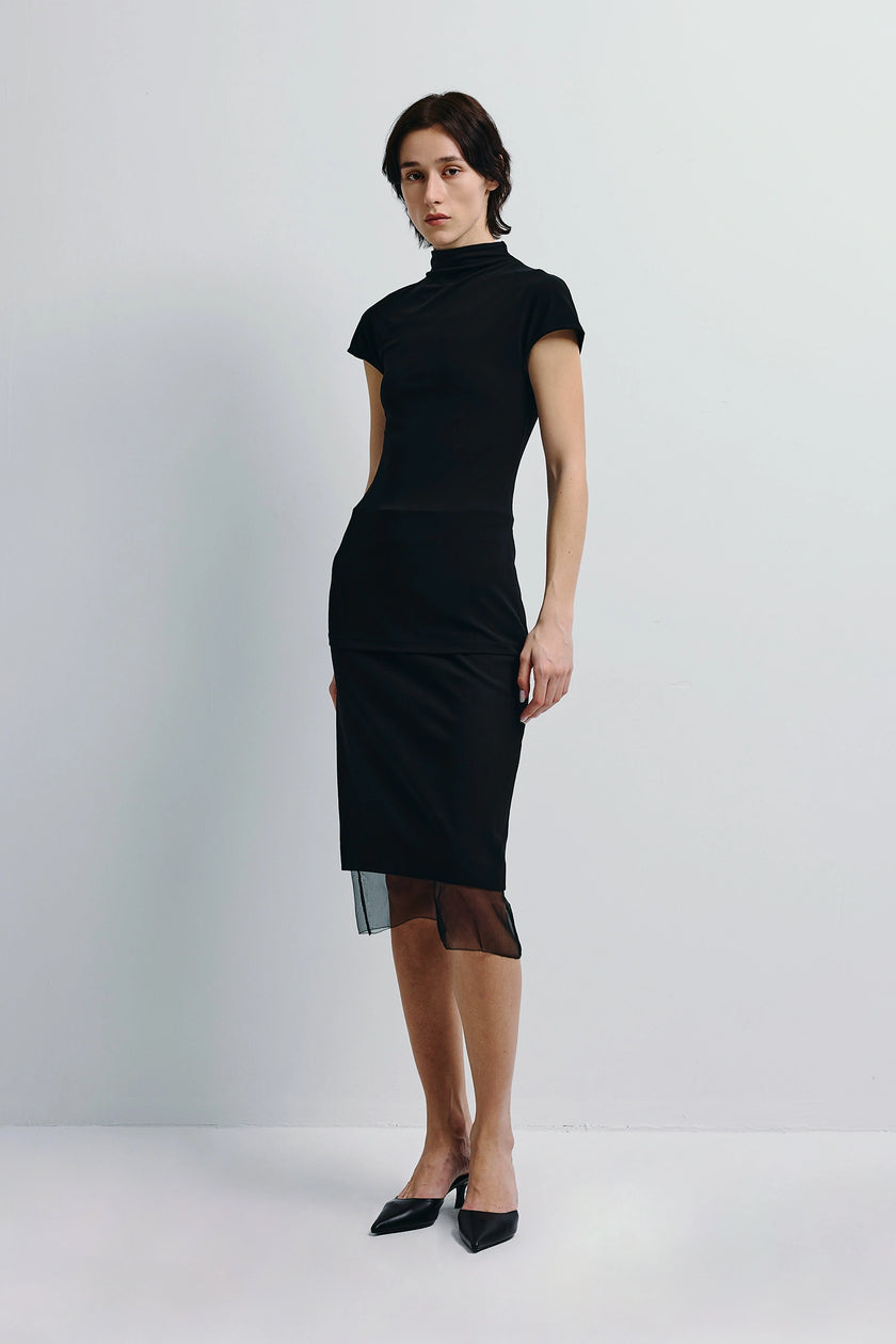 Aline Silky Knit Top Black