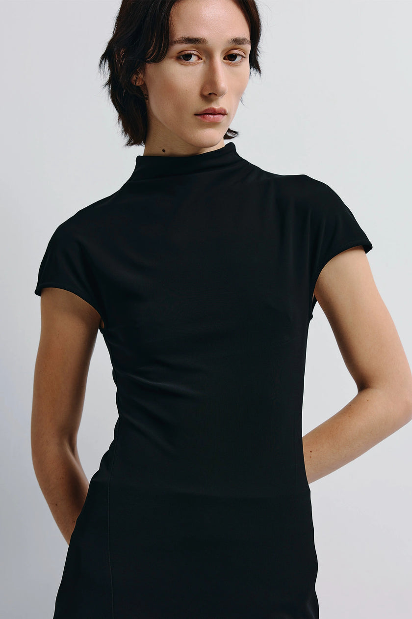 Aline Silky Knit Top Black