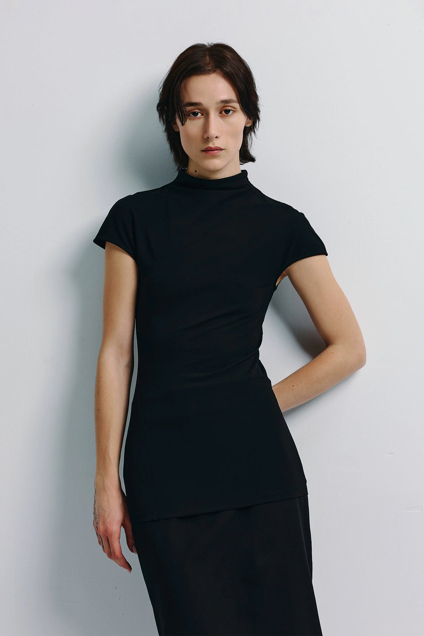 Aline Silky Knit Top Black