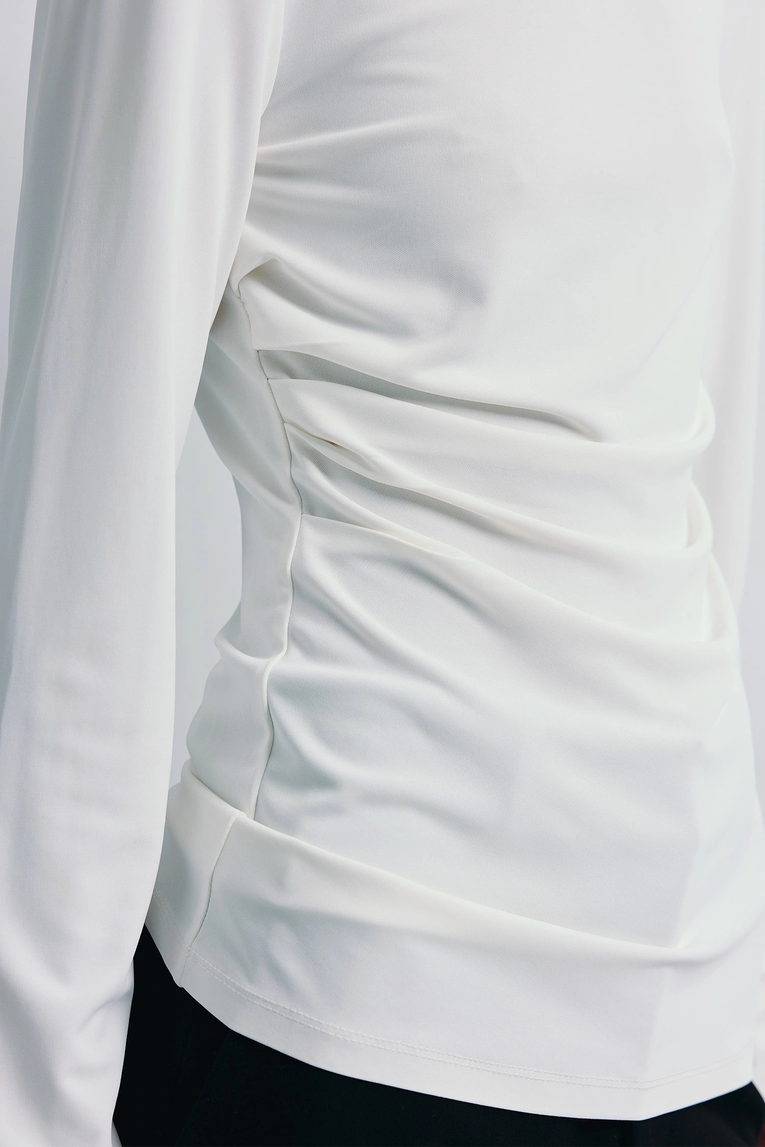 Aralia Boatneck Drape Top Off White