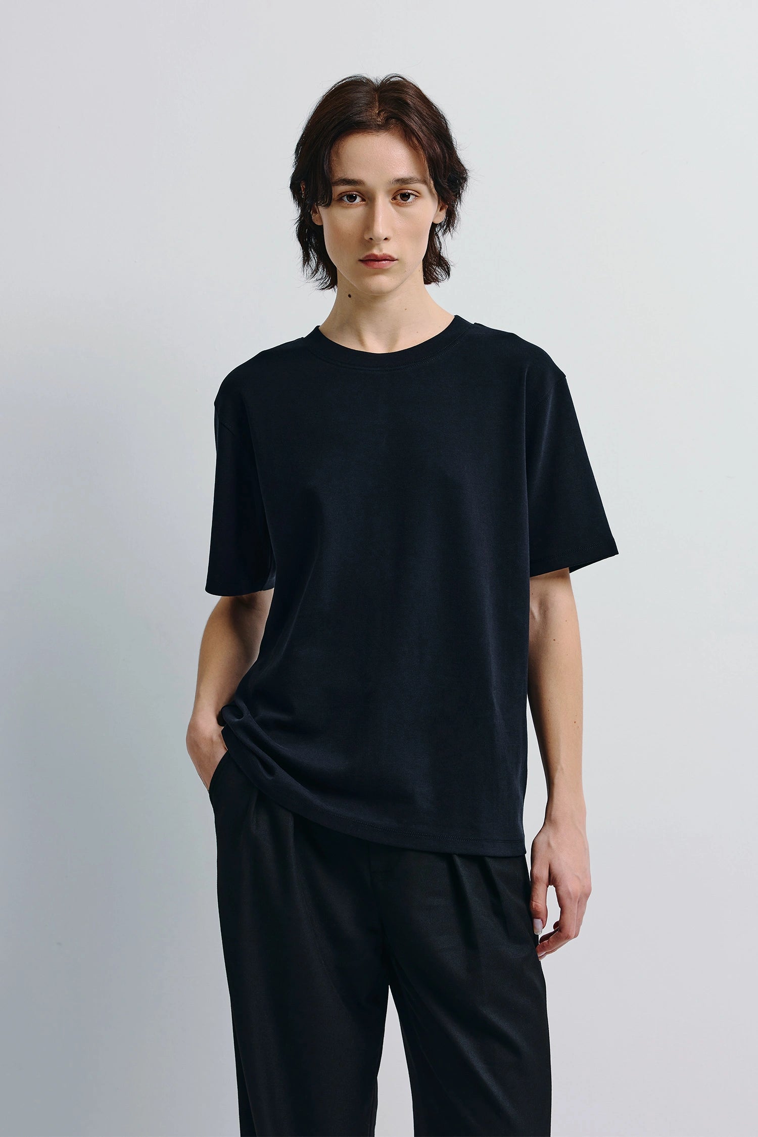 Owen Boxy Crewneck Tee Black