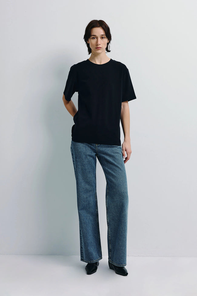 Owen Boxy Crewneck Tee Black