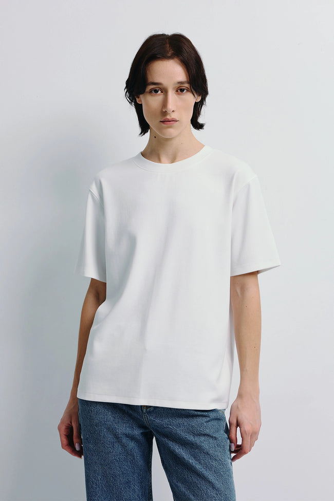 Owen Boxy Crewneck Tee White