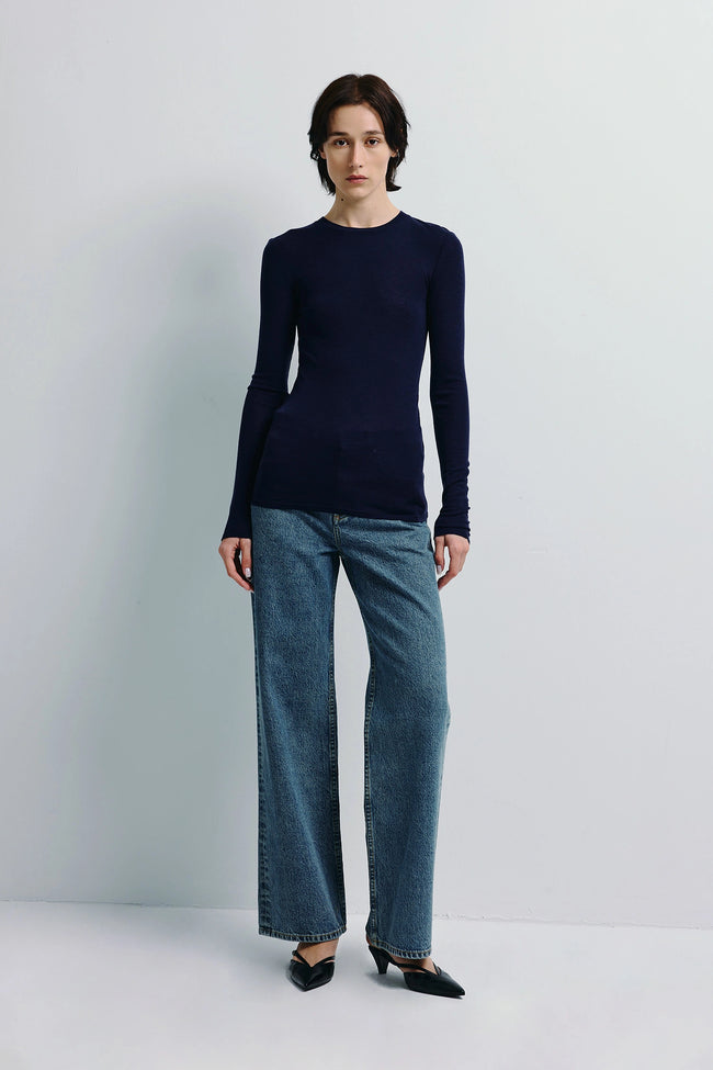 Harlette Wool Knit Top Future Dusk