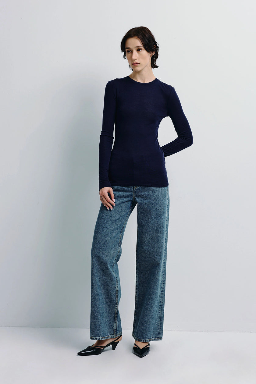 Harlette Wool Knit Top Future Dusk