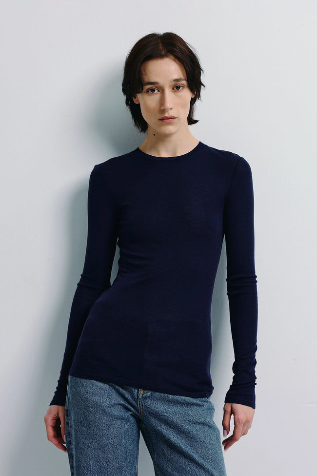 Harlette Wool Knit Top Future Dusk