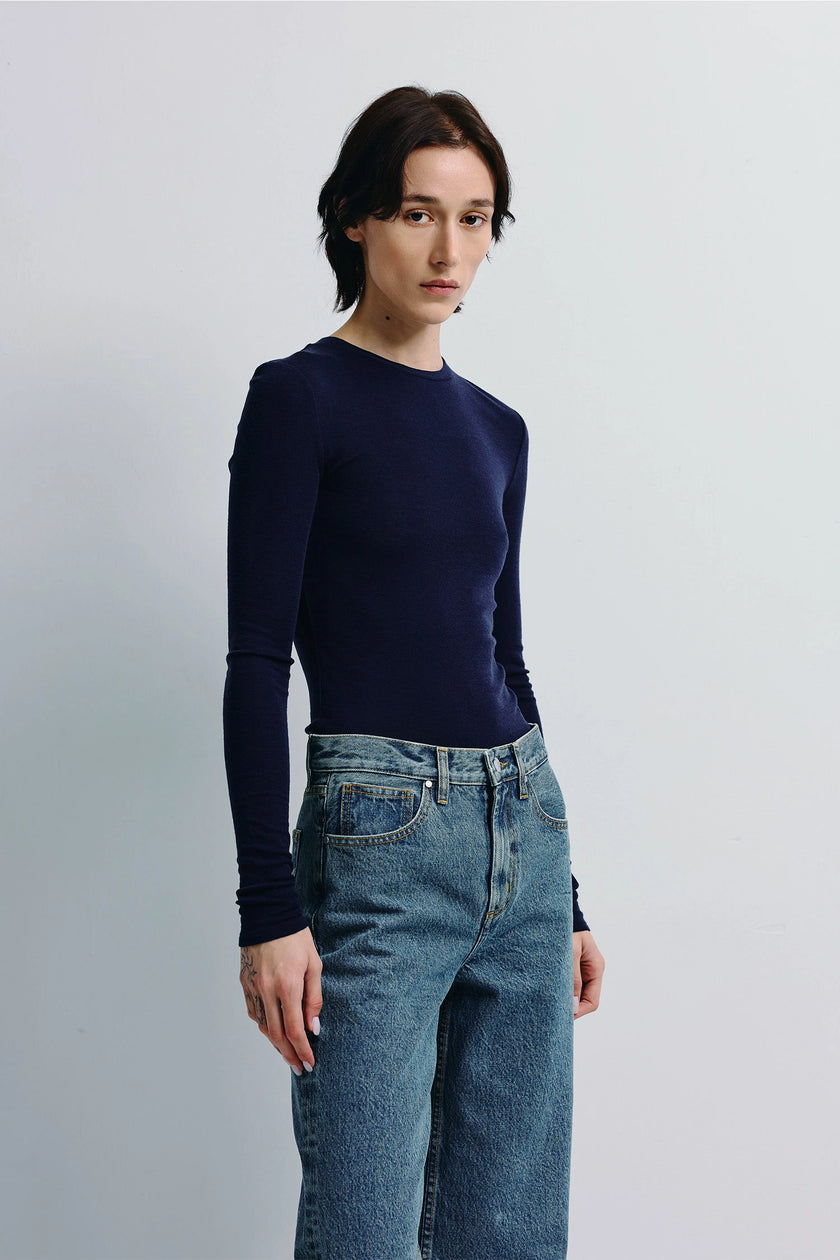 Harlette Wool Knit Top Future Dusk