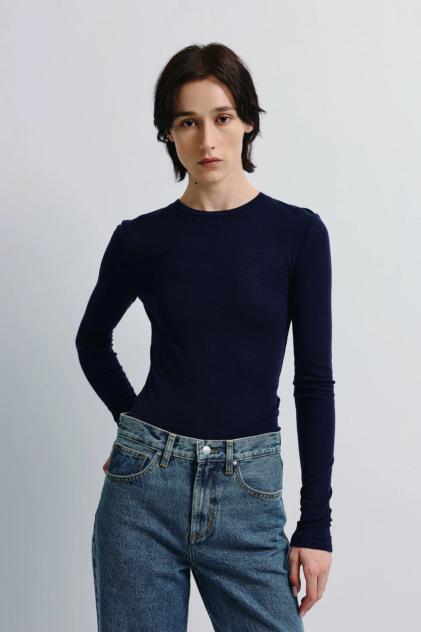 Harlette Wool Knit Top Future Dusk