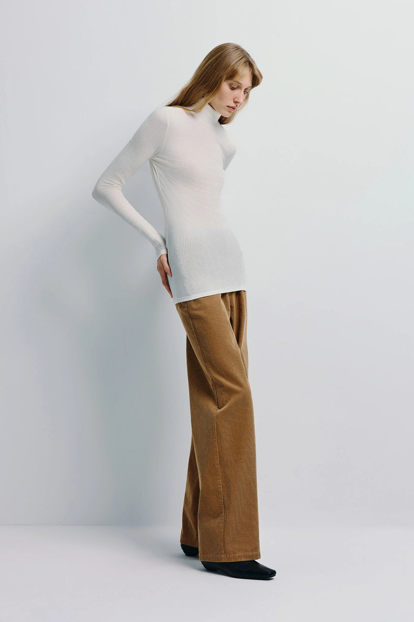 Halley Turtleneck Knit Top Ivory