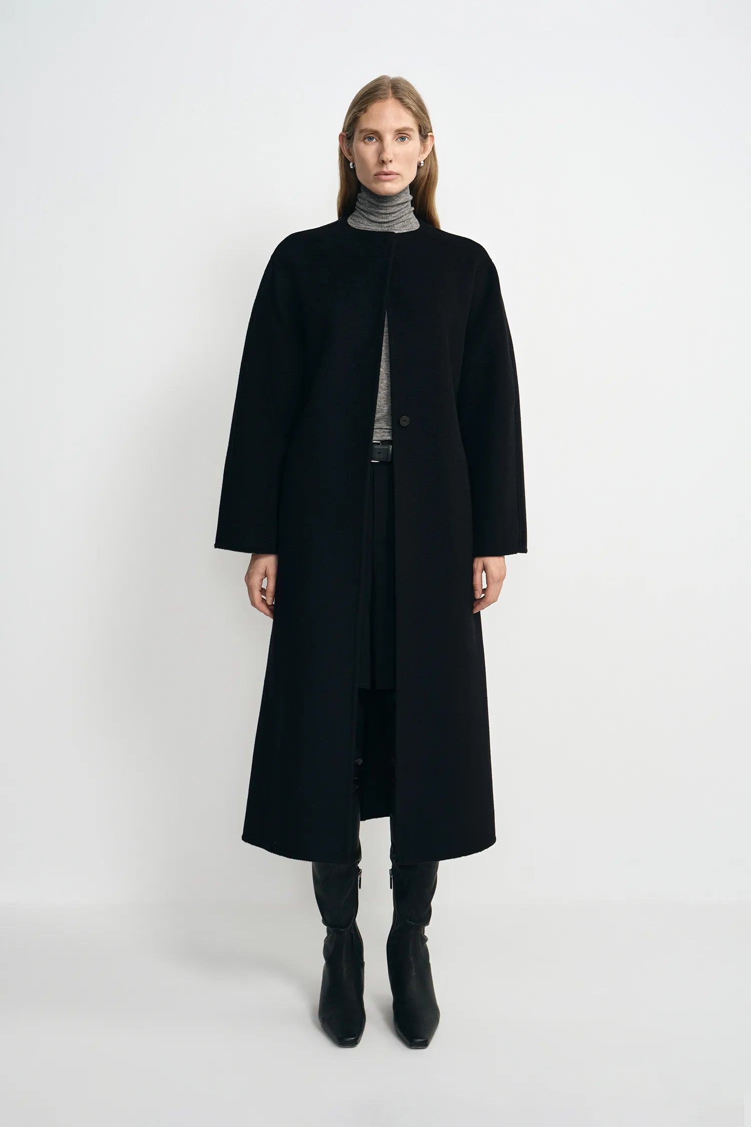 Astoria Collarless Midi Coat