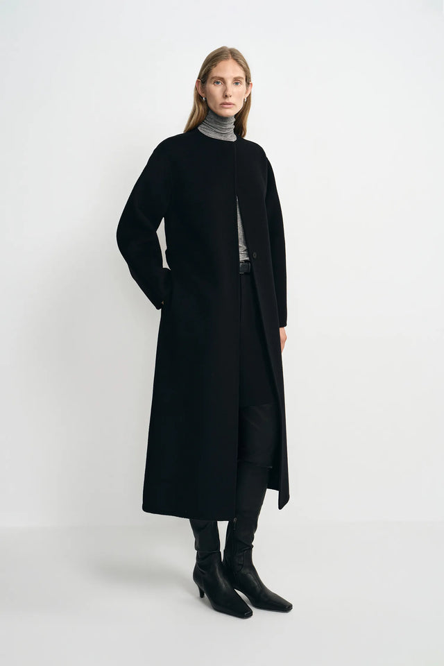 Astoria Collarless Midi Coat