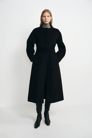 Astoria Collarless Handmade Midi Coat
