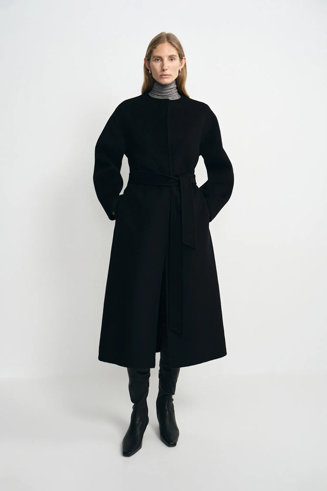 Astoria Collarless Midi Coat
