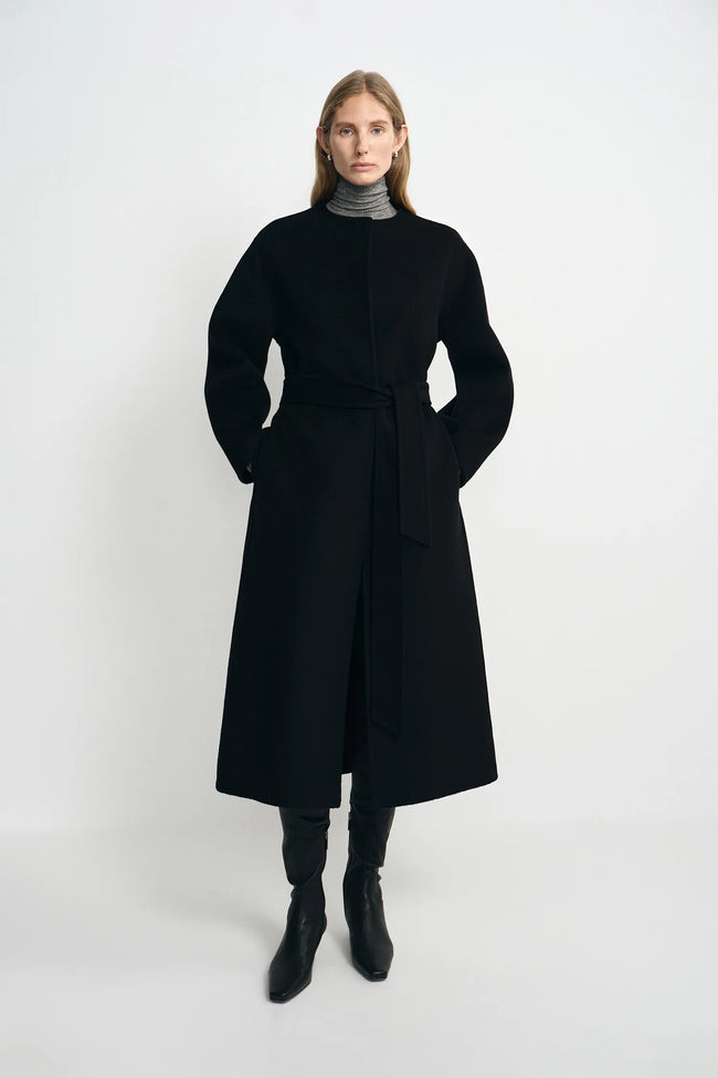 Astoria Collarless Midi Coat