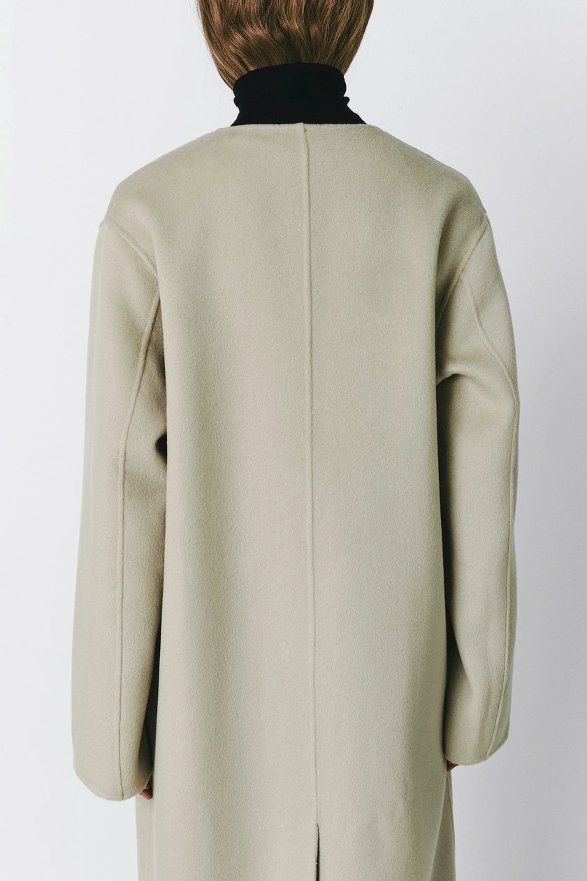 Mathé Belted Double-Faced Coat Sustained Grey