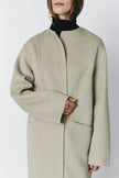 Mathé Belted Double-Faced Coat Sustained Grey
